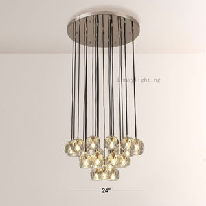 Sibole Glass Round Cluster Chandelier 24"