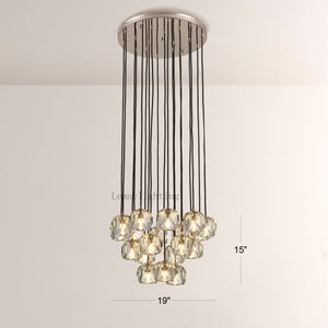 Sibole Glass Round Cluster Chandelier 19"