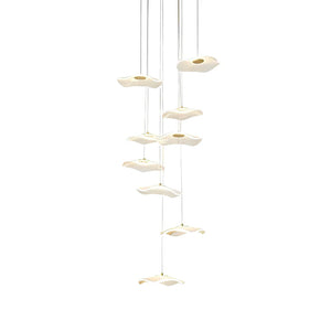Small Acrylic Lotus Leaves LED Creative Modern Staircase Chandelier