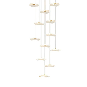 Small Acrylic Lotus Leaves LED Creative Modern Staircase Chandelier