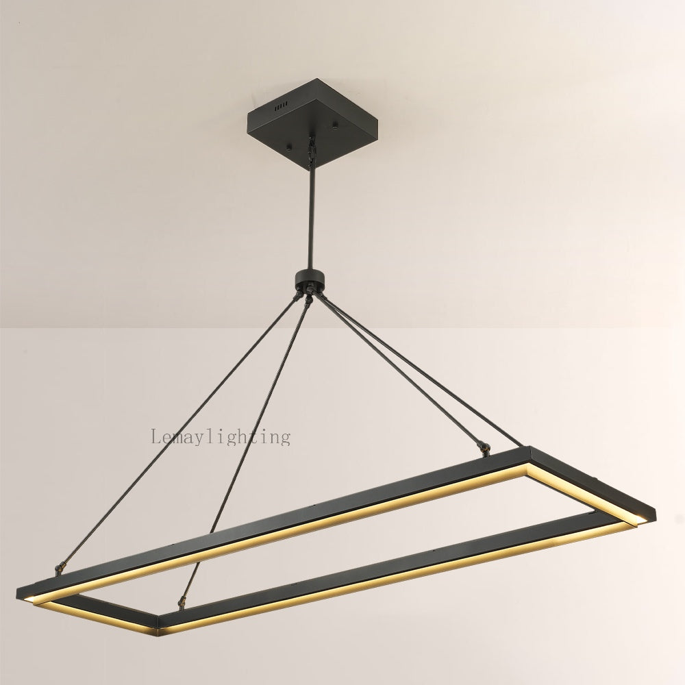Spere Rectangular Chandelier 62"