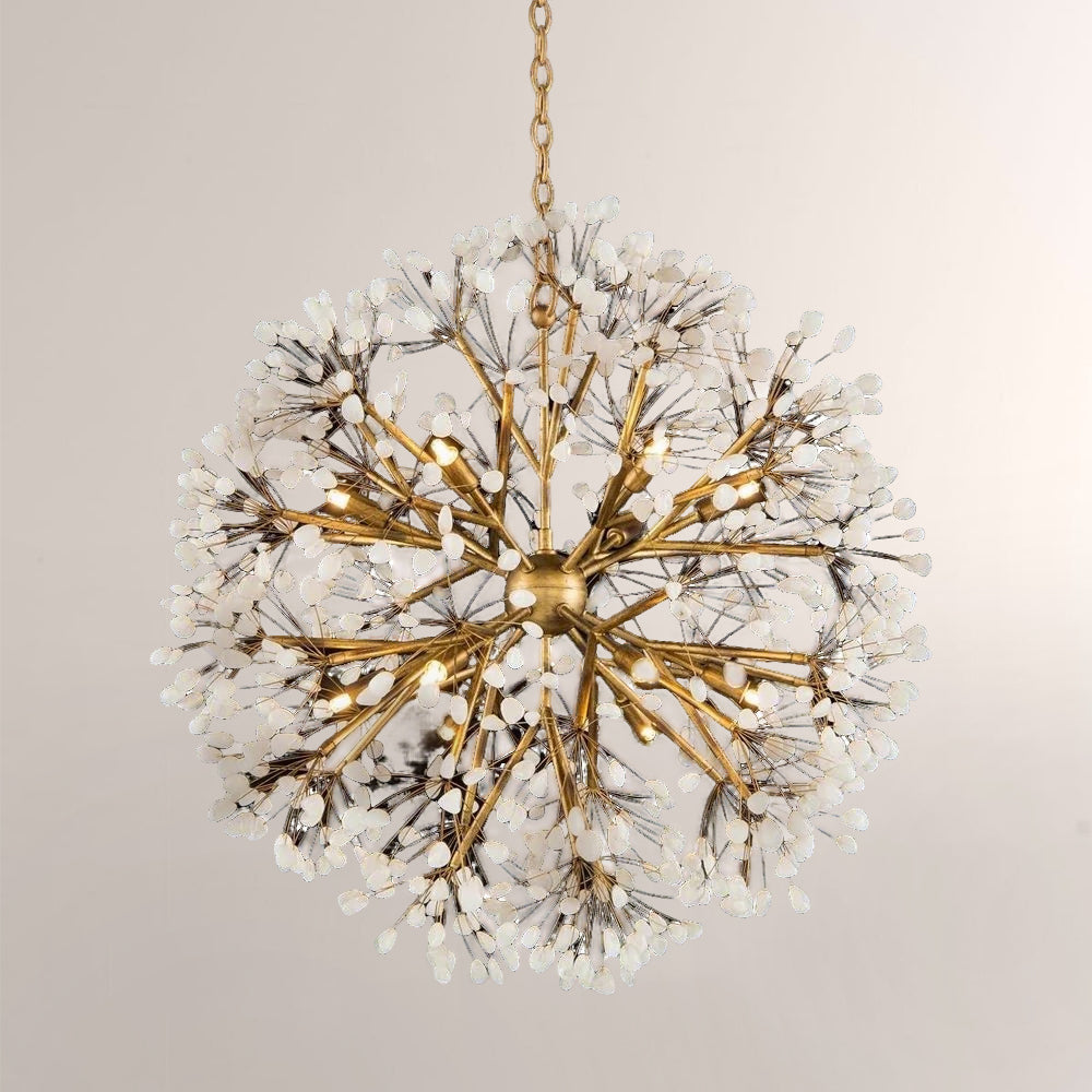 Sphero Twelve-Light Spherical Quartz Chandelier