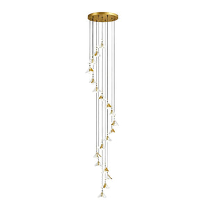 Staircase Chandelier Ideas Art Ceramic Flower Ceiling Light