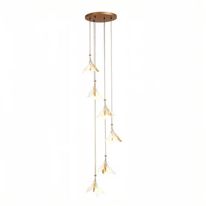Staircase Chandelier Ideas Art Ceramic Flower Ceiling Light