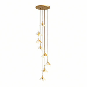 Staircase Chandelier Ideas Art Ceramic Flower Ceiling Light
