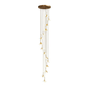 Staircase Chandelier Ideas Art Ceramic Flower Ceiling Light