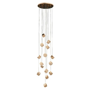 Stairs Chandelier Magic Cube Crystal Ceiling Light