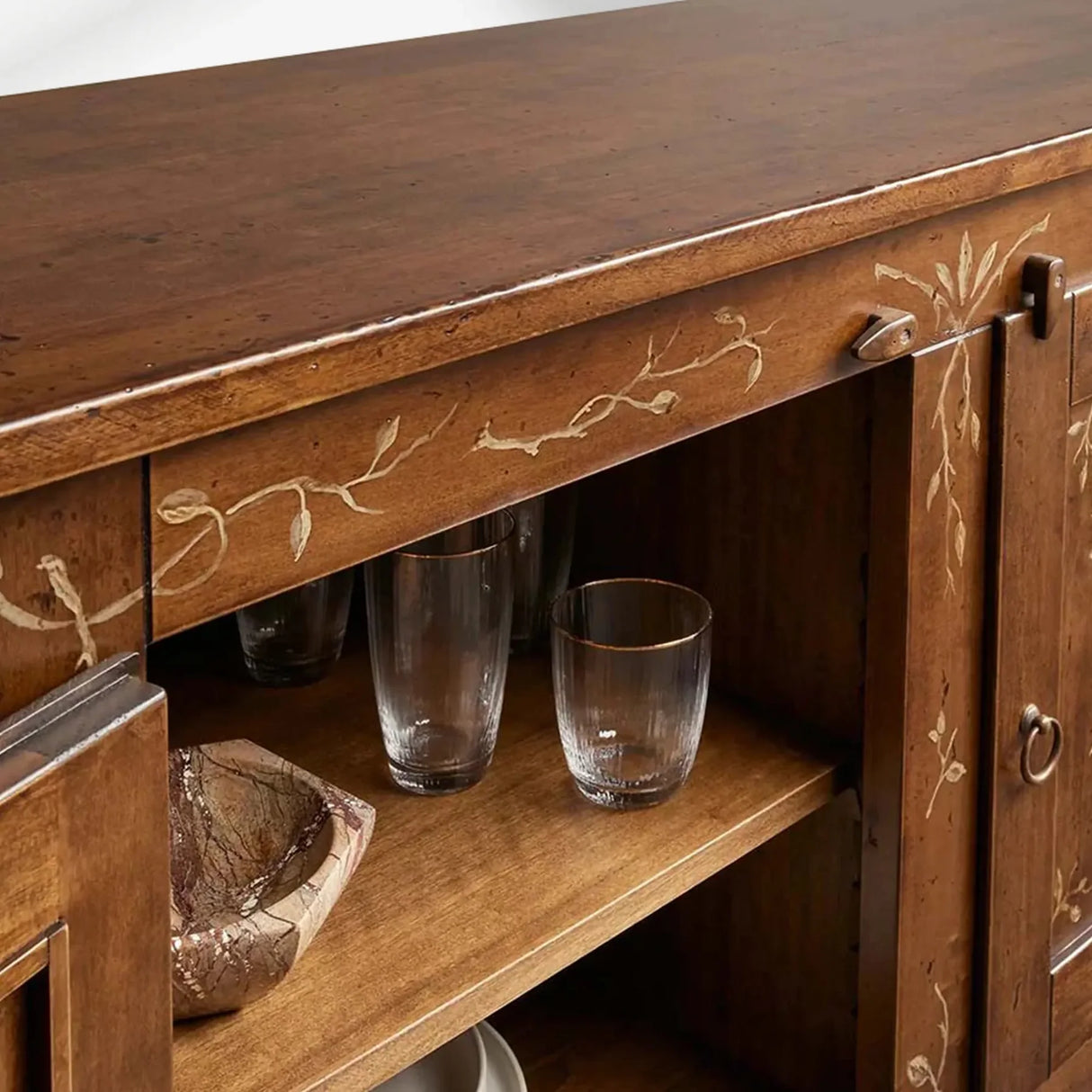 Stefania Hand-Painted Florals Buffet Cabinet