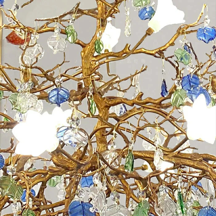 Styla Colored Glaze Flower Crystal Chandelier