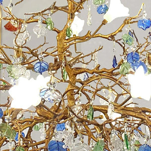 Styla Colored Glaze Flower Crystal Chandelier