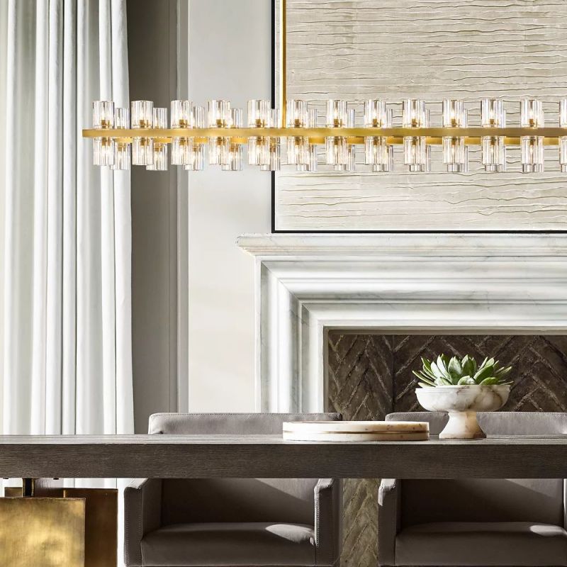 Tara Led Rectangular Chandelier 54"