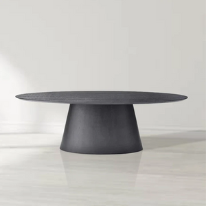 Tavamo Oval Black Oak Dining Table