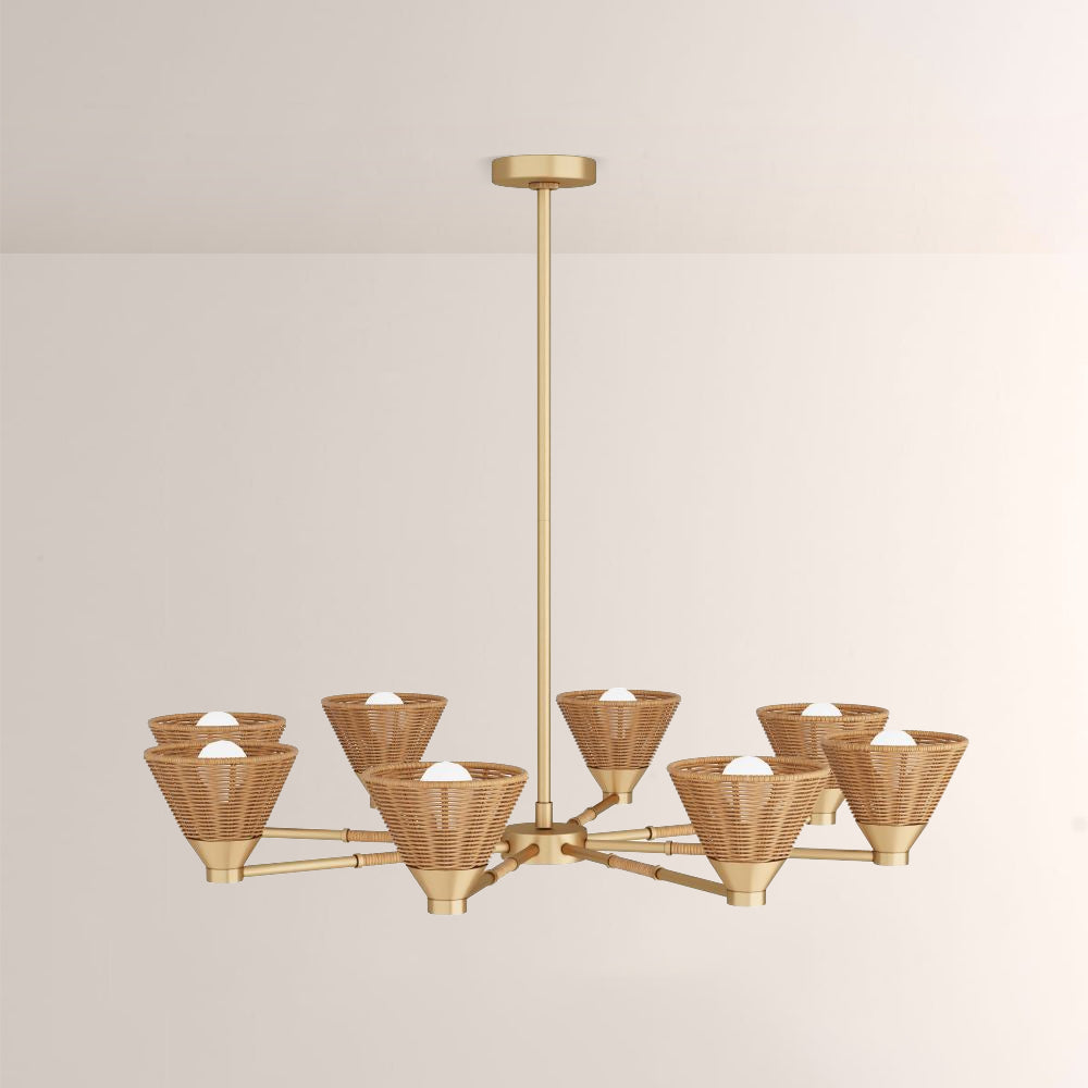 Veronica Round Rattan Chandelier