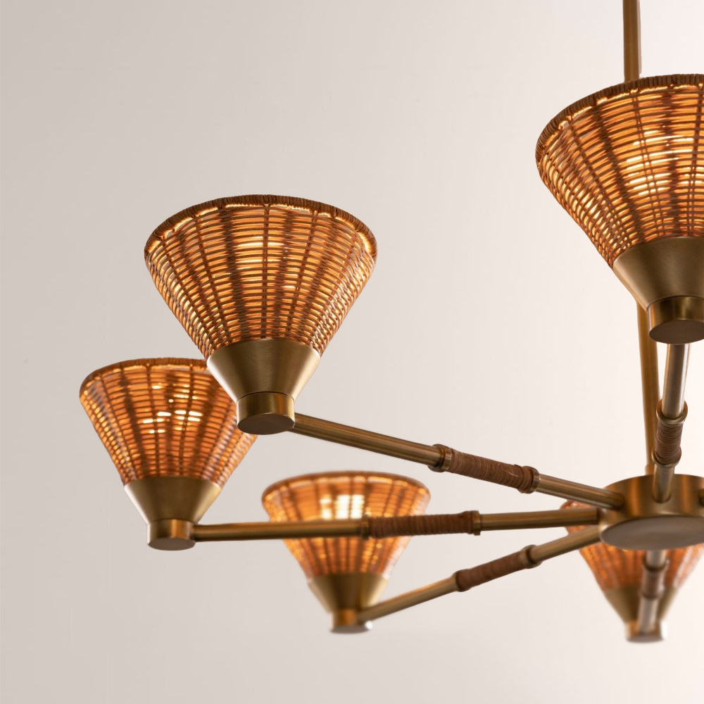 Veronica Round Rattan Chandelier