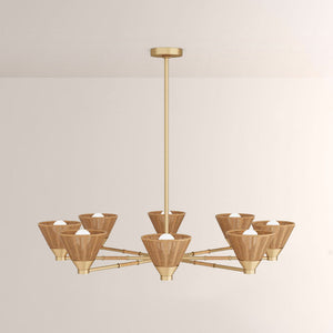Veronica Round Rattan Chandelier
