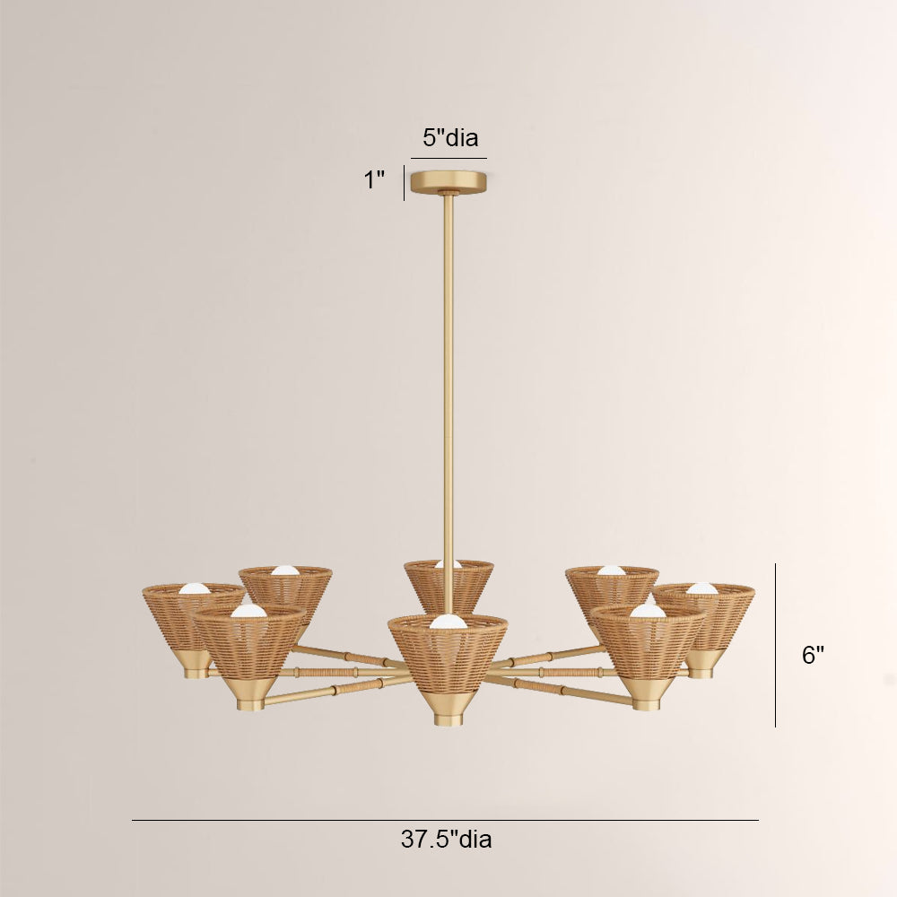 Veronica Round Rattan Chandelier