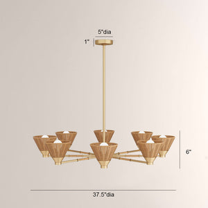Veronica Round Rattan Chandelier