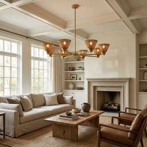 Veronica Round Rattan Chandelier