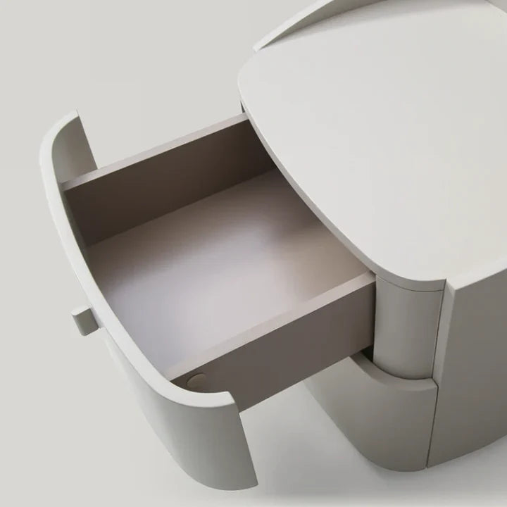 Vertu Matte Beige Bedside Table
