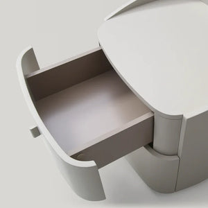 Vertu Matte Beige Bedside Table
