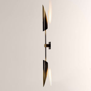 Voyant Dual-Sculpt Brass Wall Sconce