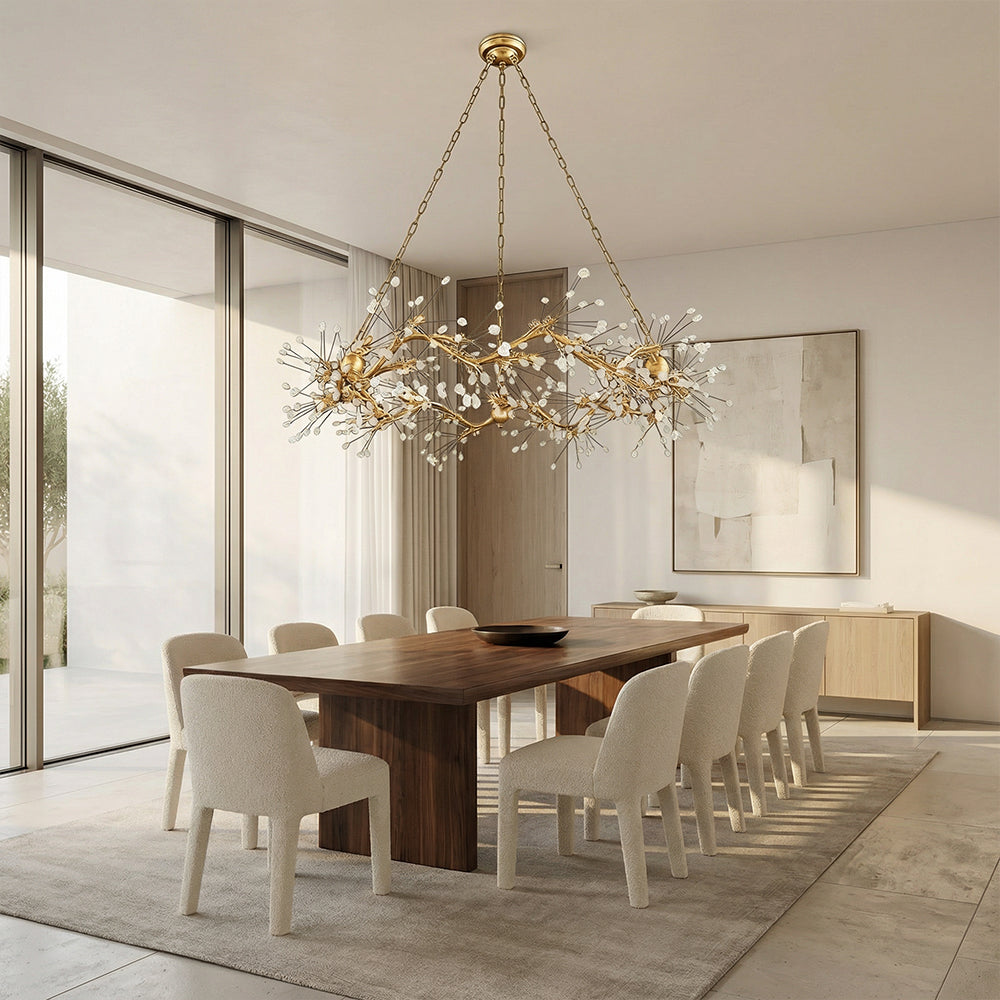 Wavin Twelve-Light Quartz Chandelier