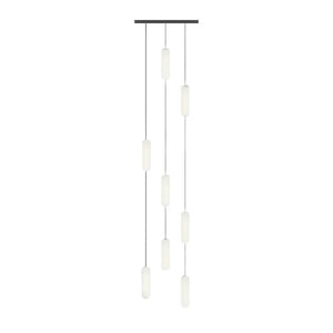 White Long Tube Multi Light Staircase Chandelier