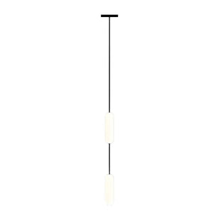 White Long Tube Multi Light Staircase Chandelier