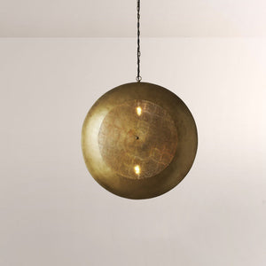 Zari Perforated Brass Orb Pendant