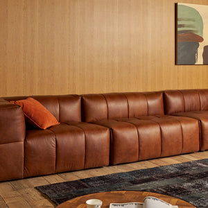 Yosemite Burnished Cognac Sofa 160"W