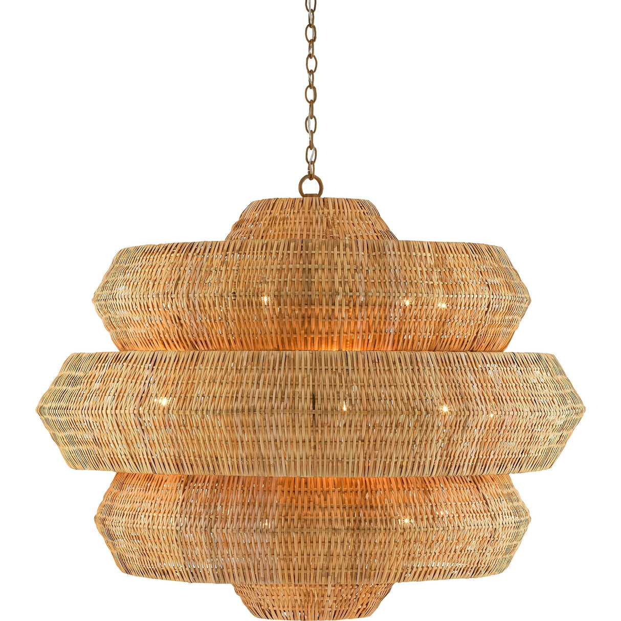 Antibes 3-Tiered Rattan Chandelier