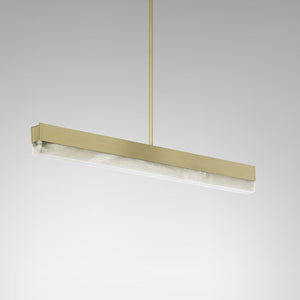 Artes Pendant Light - Alabaster, Bronze & Satin Brass