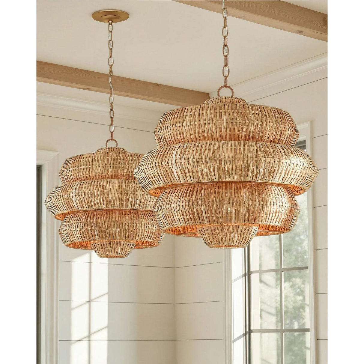 Antibes 3-Tiered Rattan Chandelier