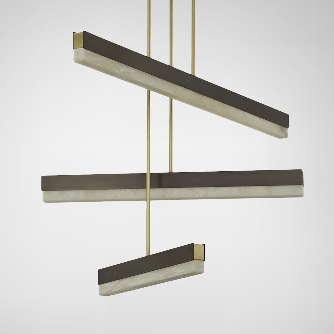 Artes Collective Pendant - Alabaster, Bronze & Satin Brass