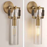 Aisha Rough Tube Glass Cylinder Sconce