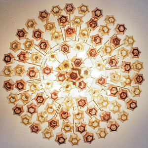Prismatico 91 Elements Amber And Amethyst Compact Glass Chandelier 25"