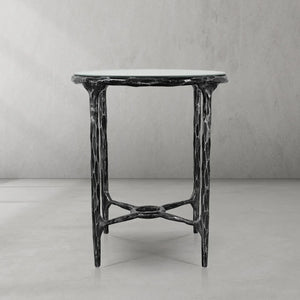 Thaddeus Glass Round Side Table 18" 22"