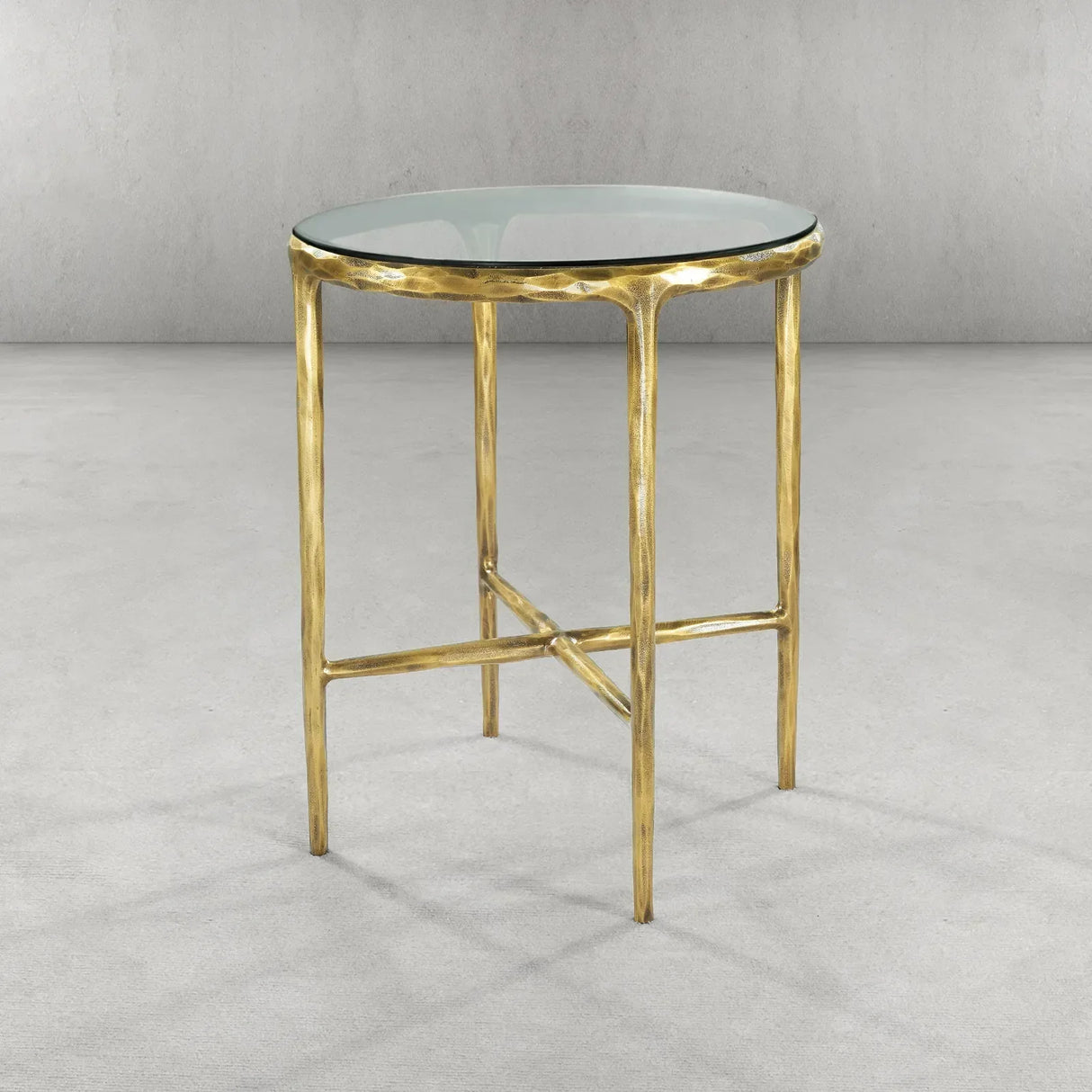 Thaddeus Glass Round Side Table 18" 22"