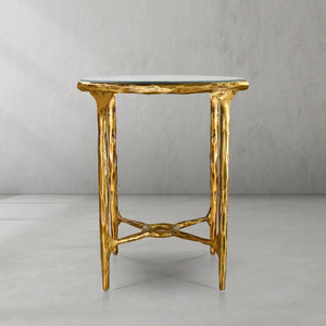 Thaddeus Glass Round Side Table 18" 22"