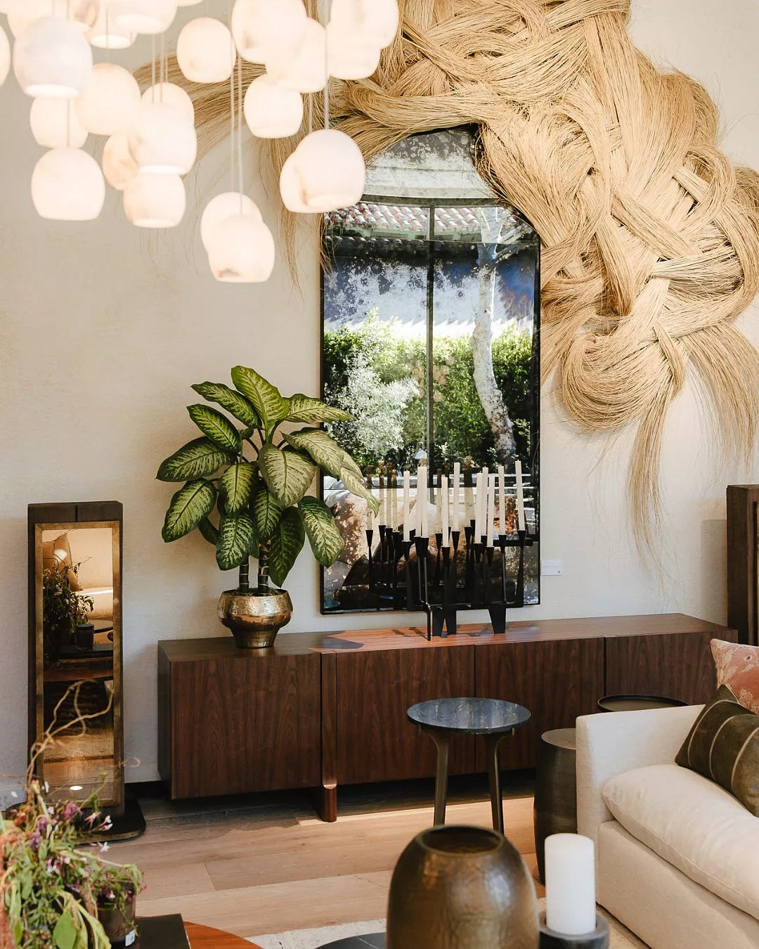 Arica Alabaster Round Chandelier