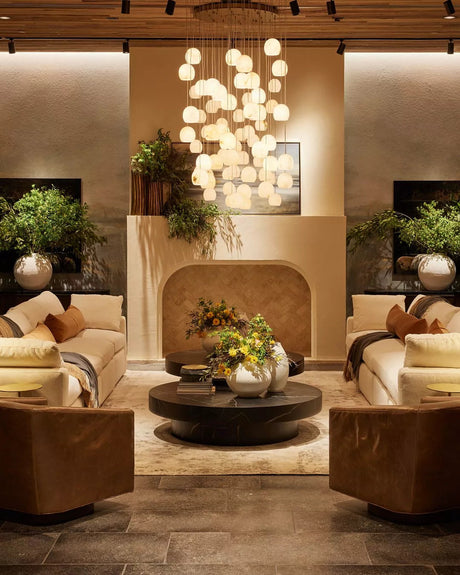 Arica Alabaster Round Chandelier