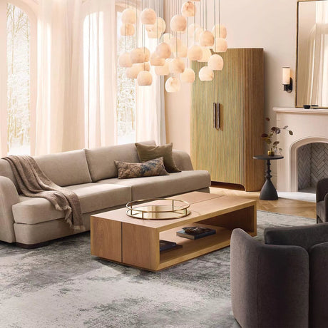 Arica Alabaster Round Chandelier