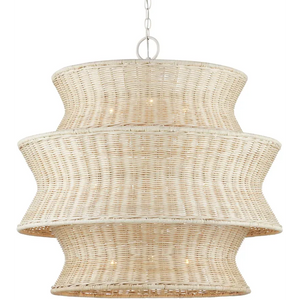 Phebe 32 Inch 9 Light Rattan Chandelier