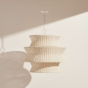 Phebe 32 Inch 9 Light Rattan Chandelier