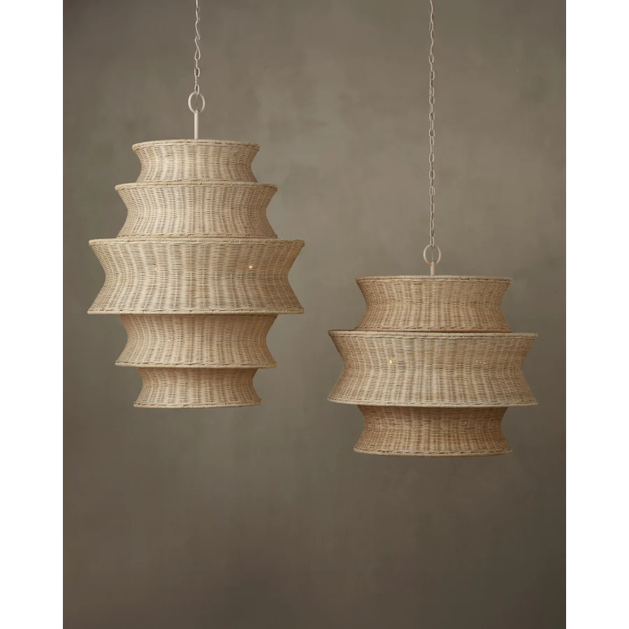 Phebe 32 Inch 9 Light Rattan Chandelier