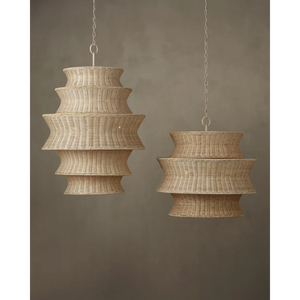 Phebe 32 Inch 9 Light Rattan Chandelier