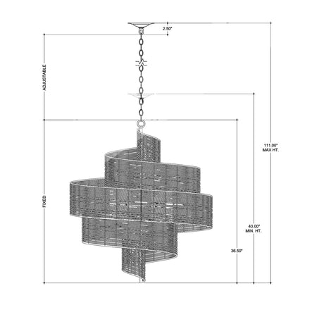 Hiroshi Koshitaka Saisei 32 Inch Rattan Chandelier