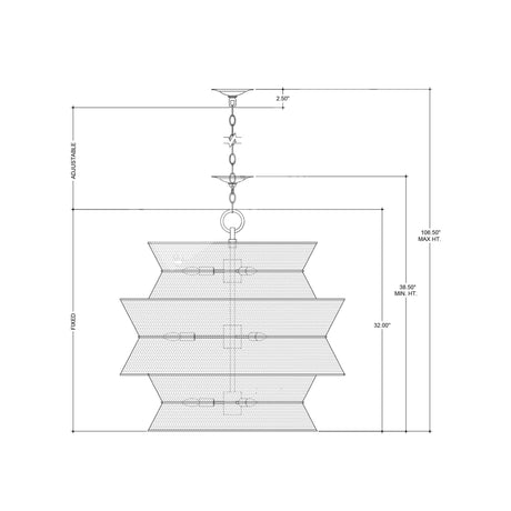 Phebe 32 Inch 9 Light Rattan Chandelier