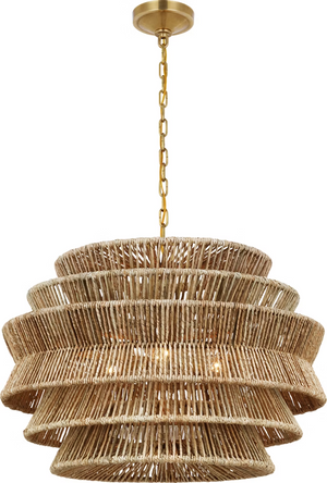 Antigua Drum Rattan Chandelier