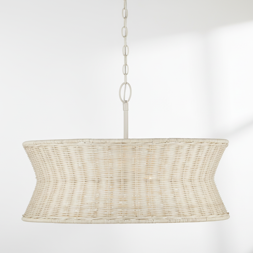 Phebe 28 Inch 4 Light Rattan Chandelier